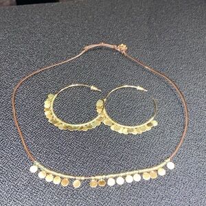 Stella & dot necklace and hoop earrings